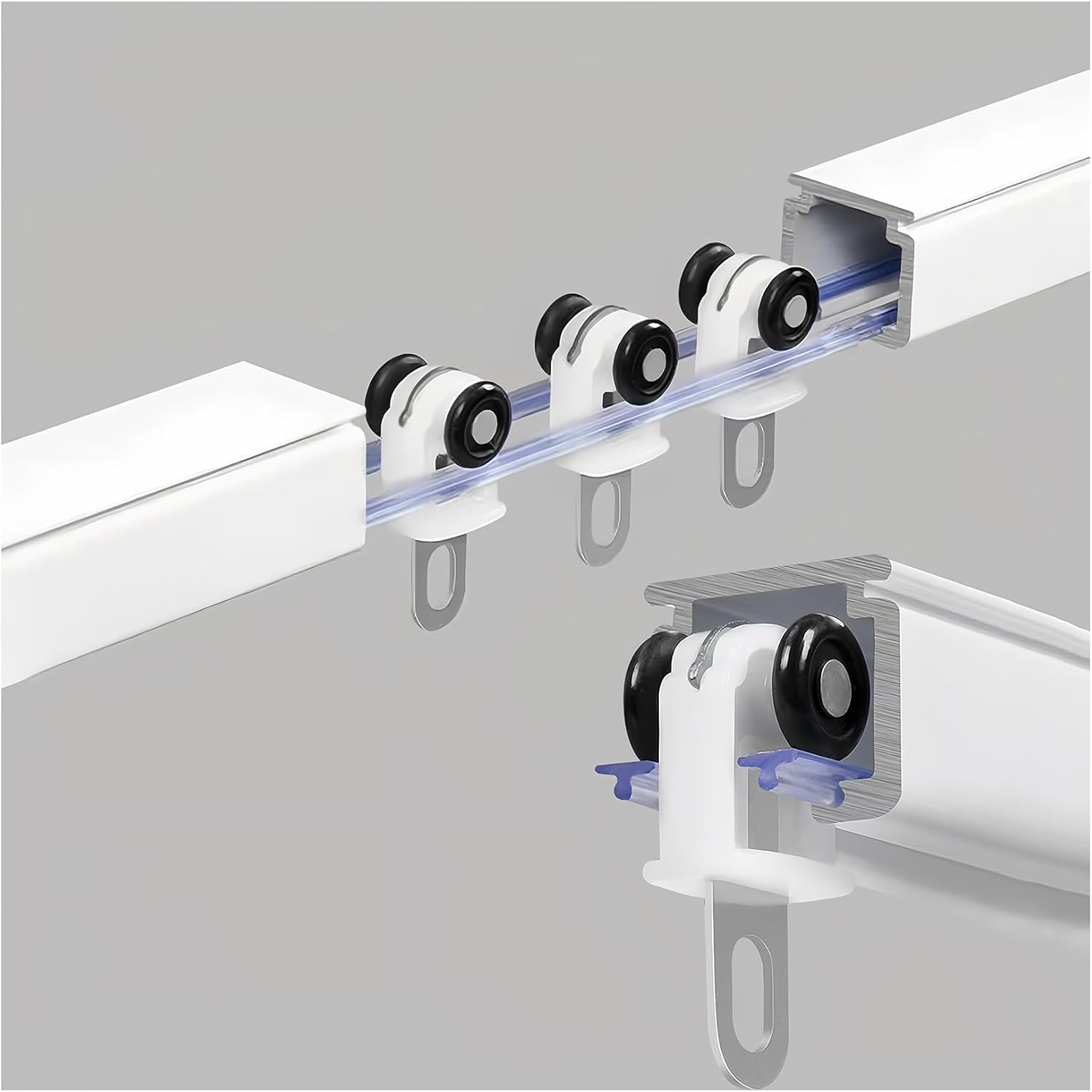 Silent Aluminum Curtain Track - Heavy-Duty Sliding Rail