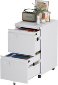 2 Drawer File Cabinet with Wheels for Legal/Letter - Lockable Mobile