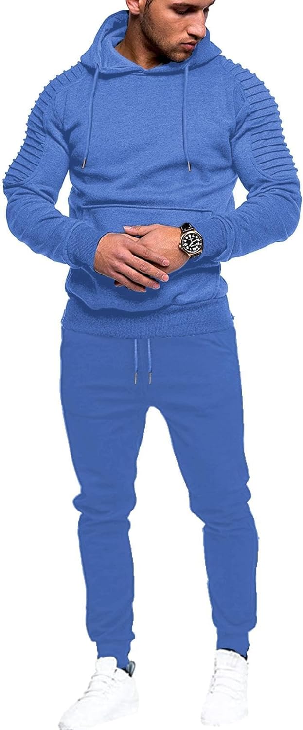 Men's Tracksuit 2 Piece Hoodie Sweatsuit for Casual Jogging