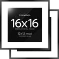 16x16 Picture Frame Black Matte - Gallery-Grade Metal Frame