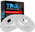 TRQ Rear Performance Brake Rotor Drilled Slotted Pair Set - Improved