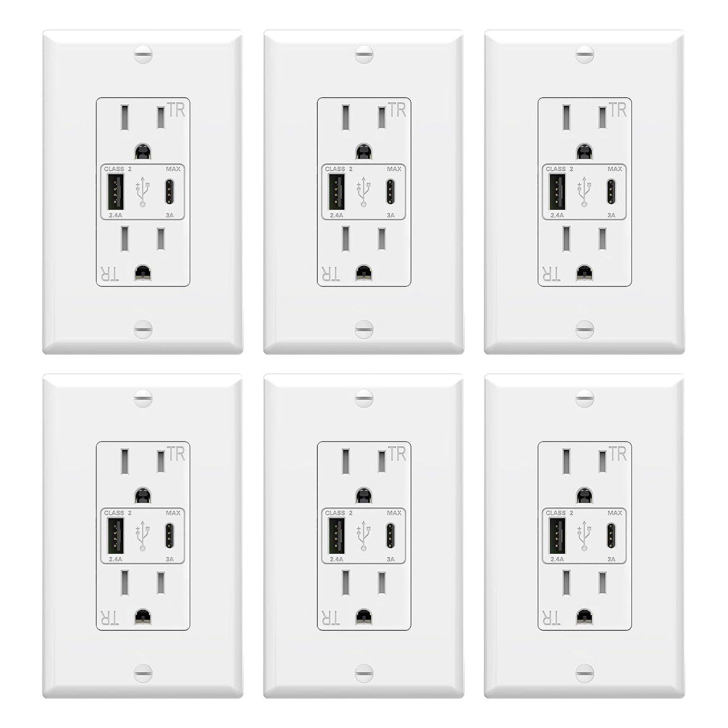 ThunderWay USB Outlet with Type A & C Ports for Fast Charging