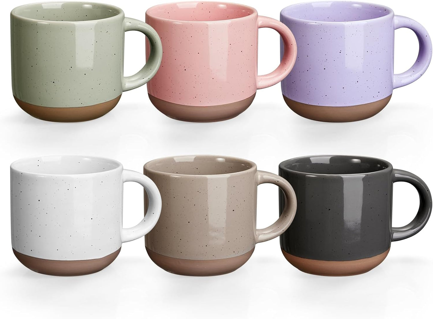 Set of 6 Modern Espresso Cups - 5 oz, Microwave Safe