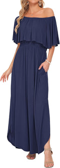 AUSELILY Womens Off The Shoulder Dress for Summer Fun