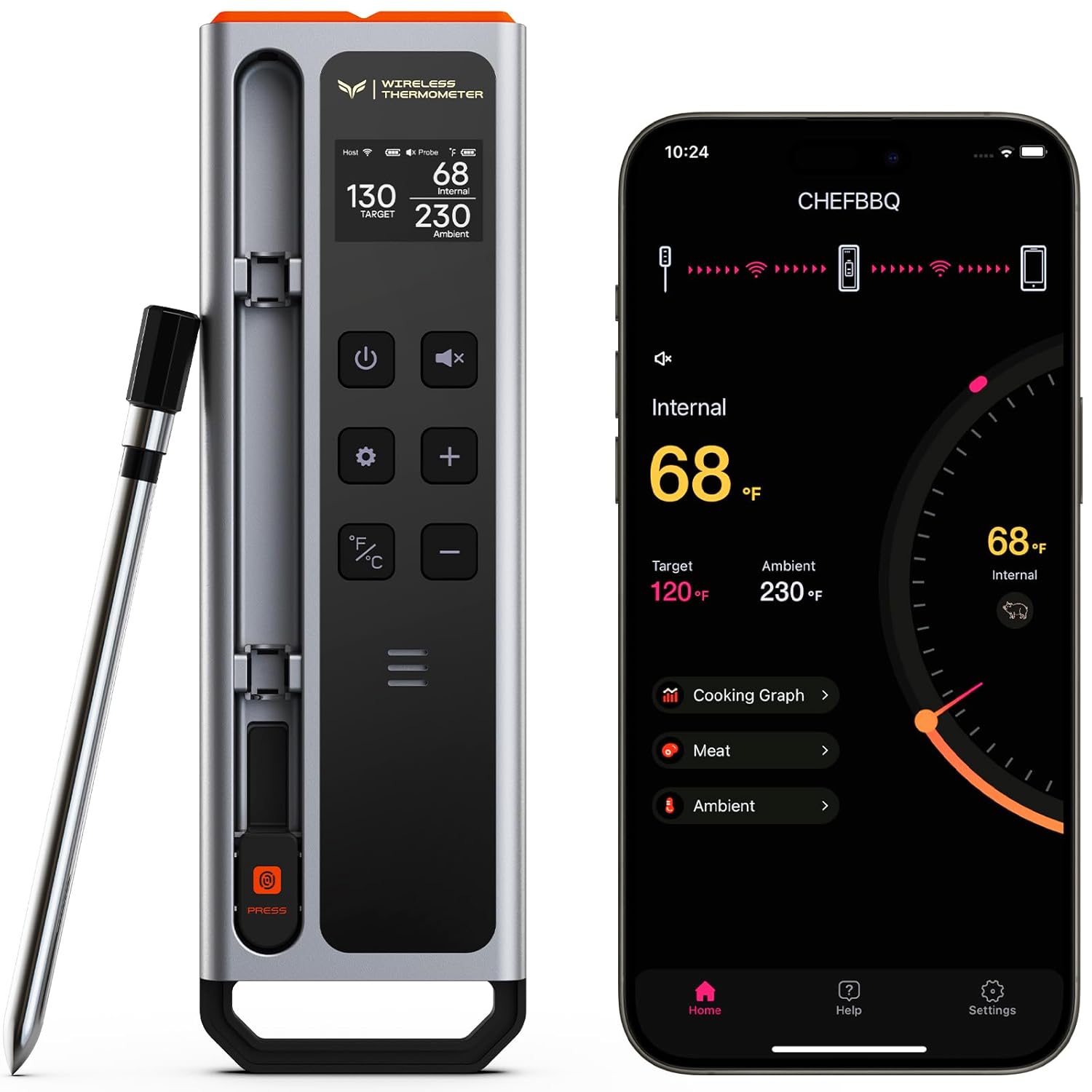 Wireless Meat Thermometer - Remote Monitoring Bliss