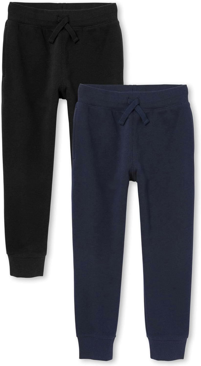 Boys Active Fleece Jogger Sweatpants - Cozy Multipack of 2