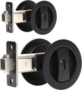 Dontay Pocket Door Privacy Lock 2 Pack - Flush Matte Black Handles
