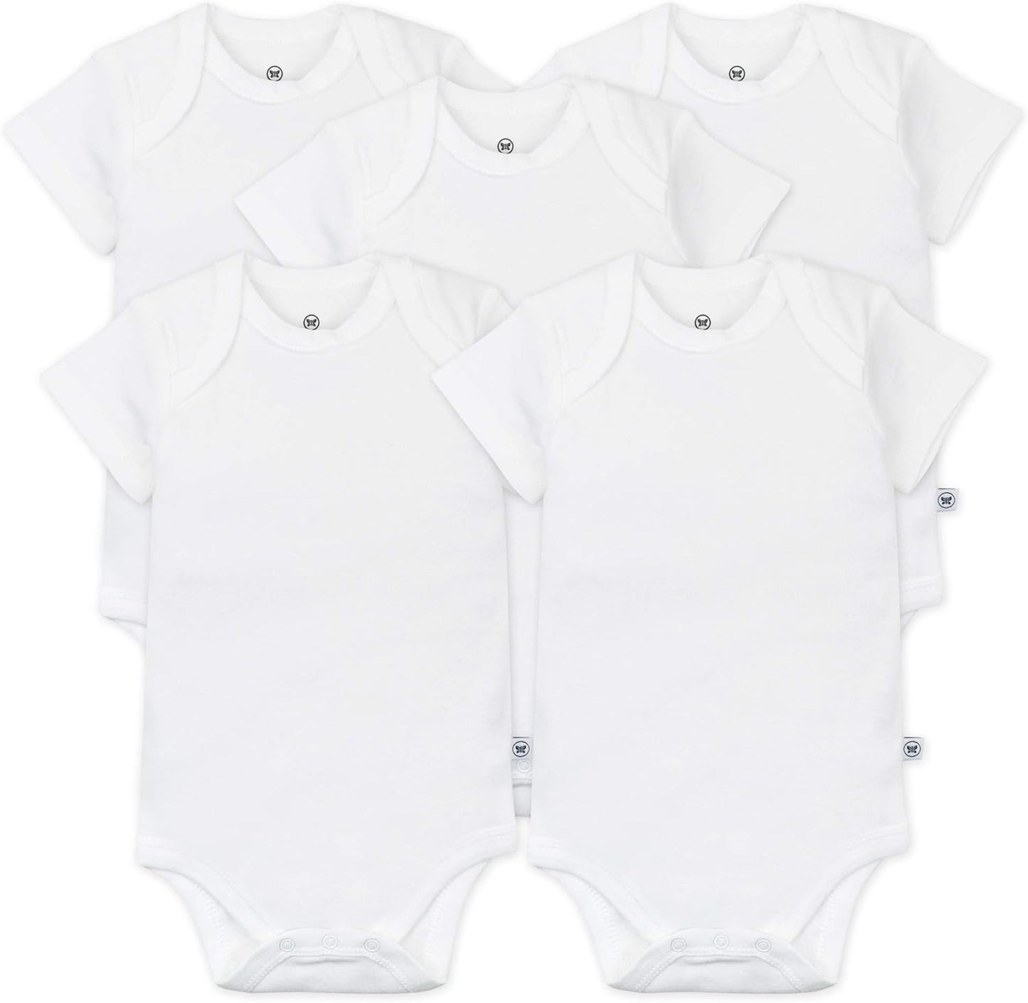 HonestBaby 5-pack Short Sleeve Bodysuits for Infant Boys