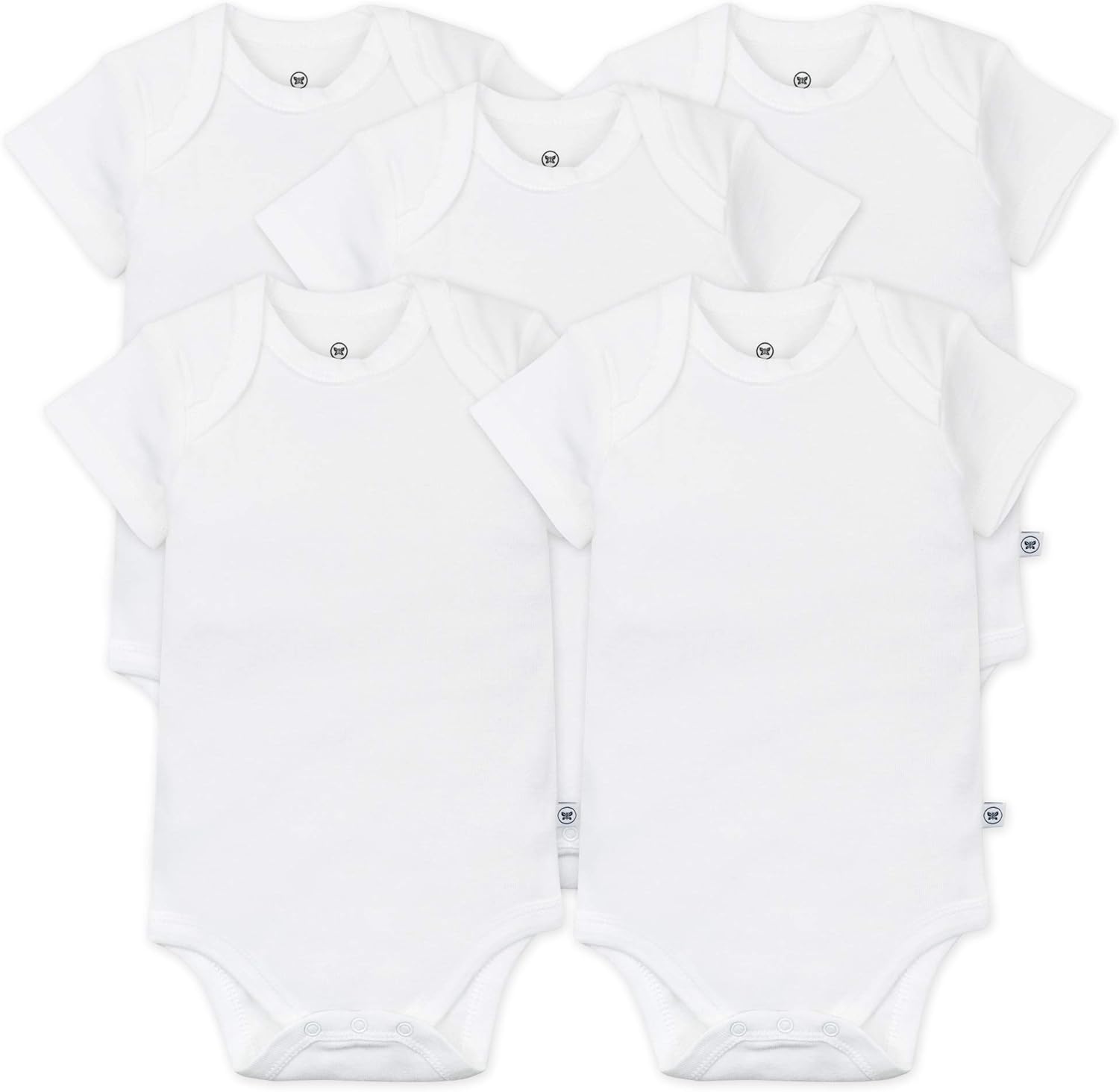 HonestBaby 5-pack Short Sleeve Bodysuits for Infant Boys