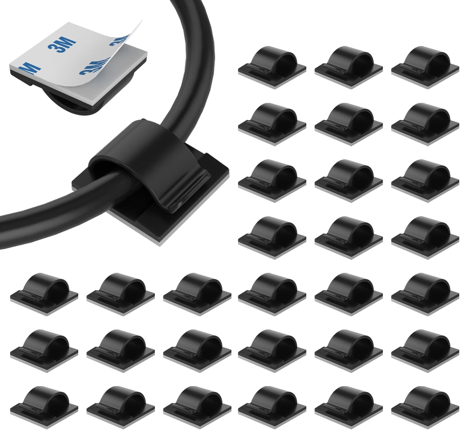 30 Pack Cable Clips for Easy Wire Management by LinkDocs