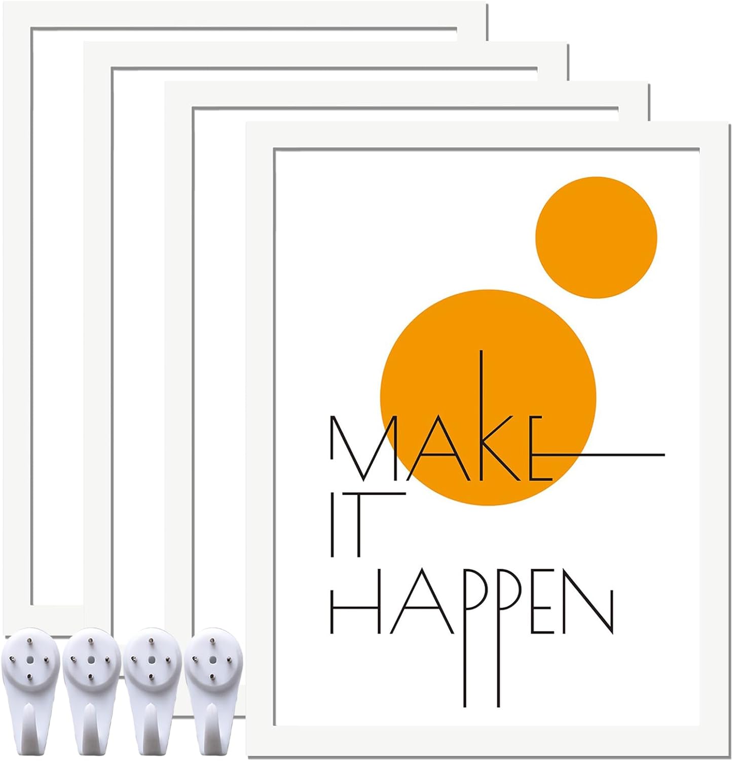 12x16 Picture Frame Set of 4 for Art and Photos in White