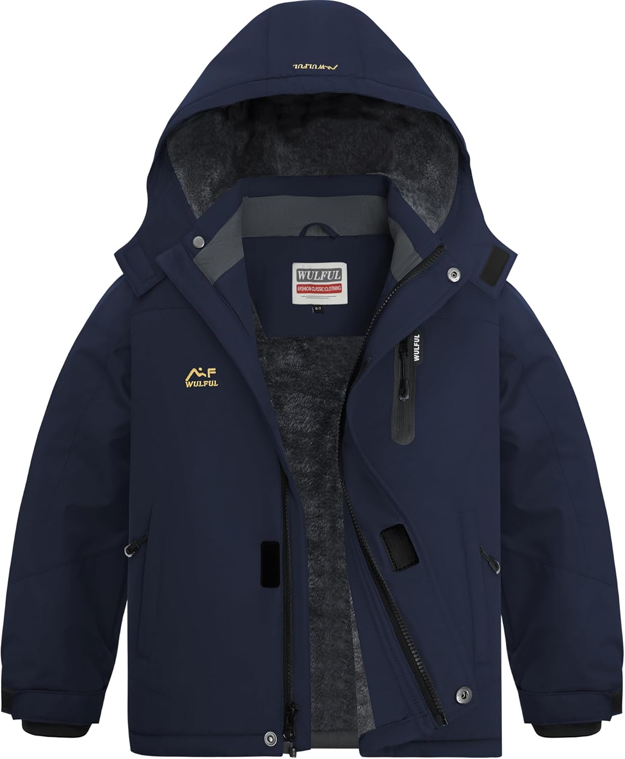 WULFUL Boy's Waterproof Ski Jackets for Cold Weather Fun