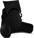 Portable Reading Pillow with Headrest (Black Velvet) - Memory Foam