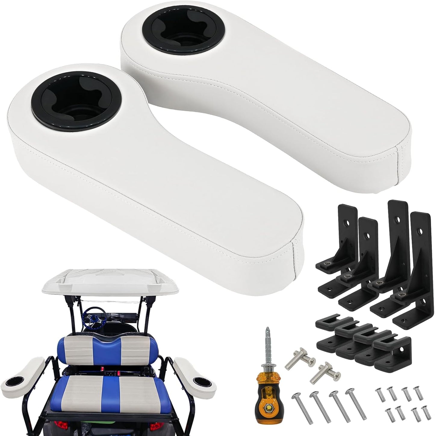 XUANYUDG0769 Golf Cart Armrest with Cup Holder for EZGO TXT