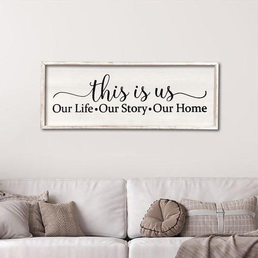 This Is Us Sign Wall Decor for Bedroom - Vintage Framed Art