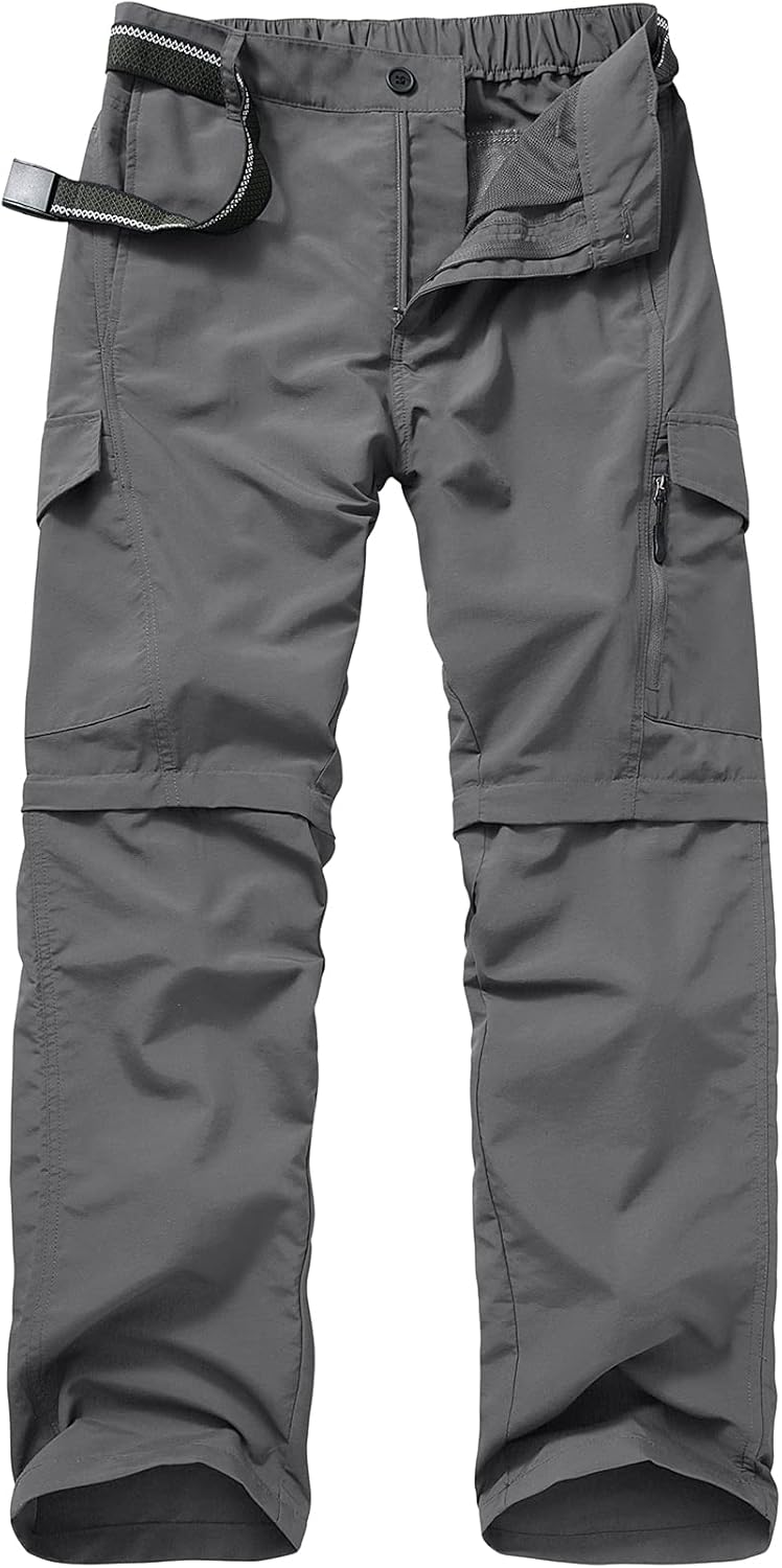 Mens Hiking Pants Quick Dry Lightweight Convertible Zip Off Trousers
