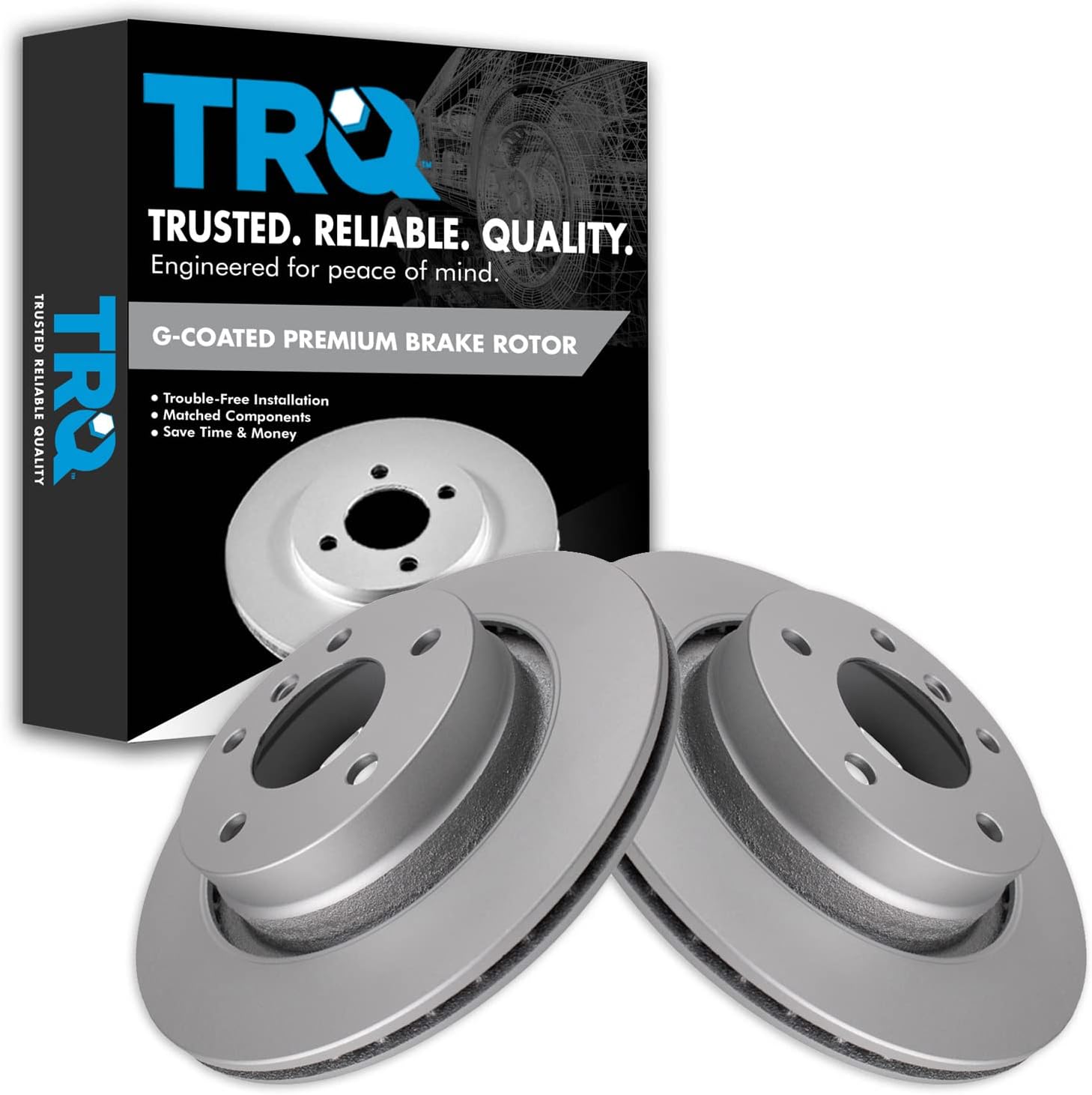 TRQ Rear Brake Rotors Set for BMW 323Ci 325i 328i Models