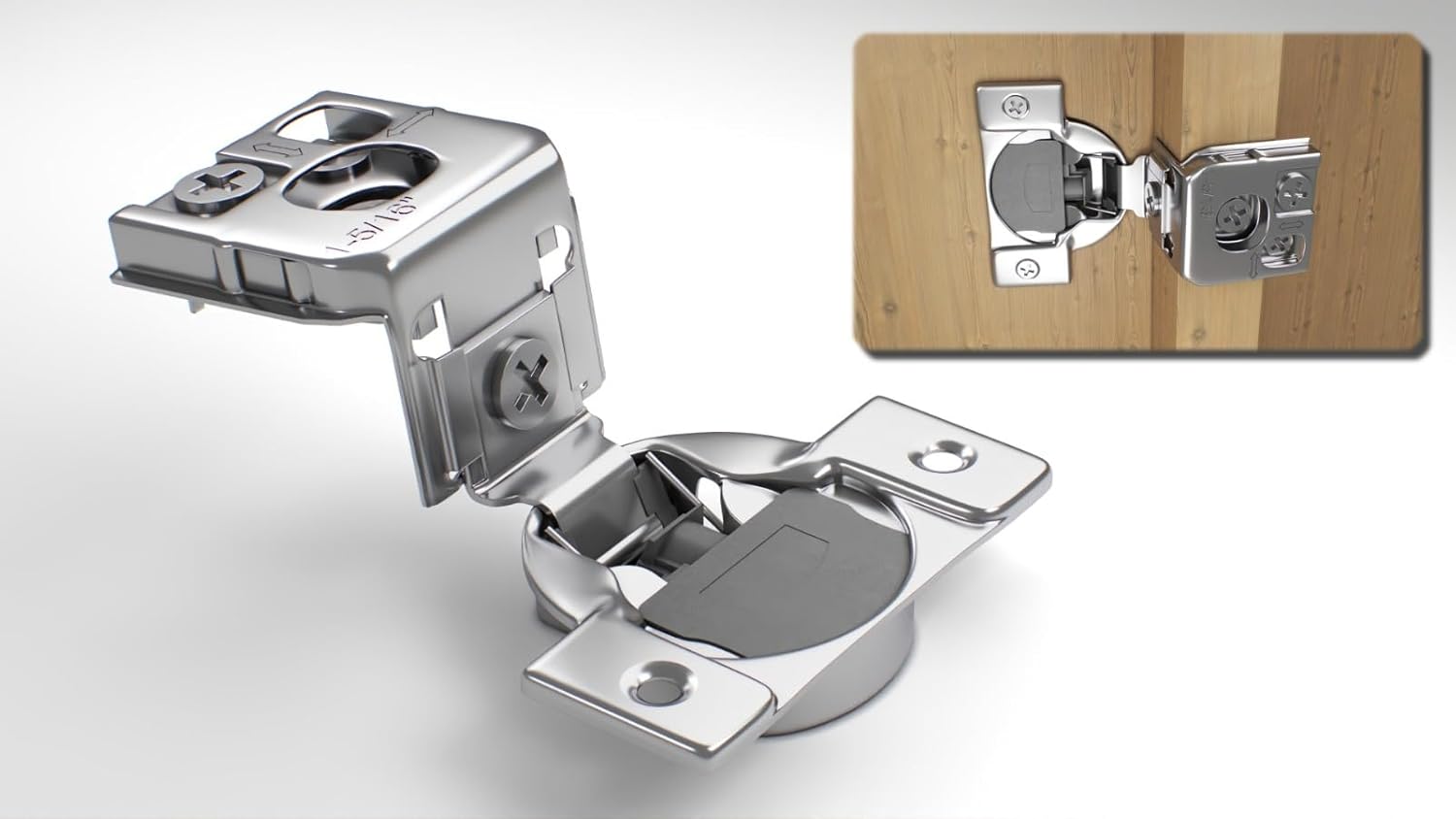Berta 60-Pack Soft Closing Face Frame Cabinet Hinges 1-5/16 in