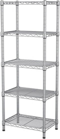 Small 5-Tire Wire Shelves Storage Unit - Adjustable Corner Organizer