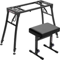 Collapsible Piano Keyboard Stand and Bench Set - Adjustable Portable
