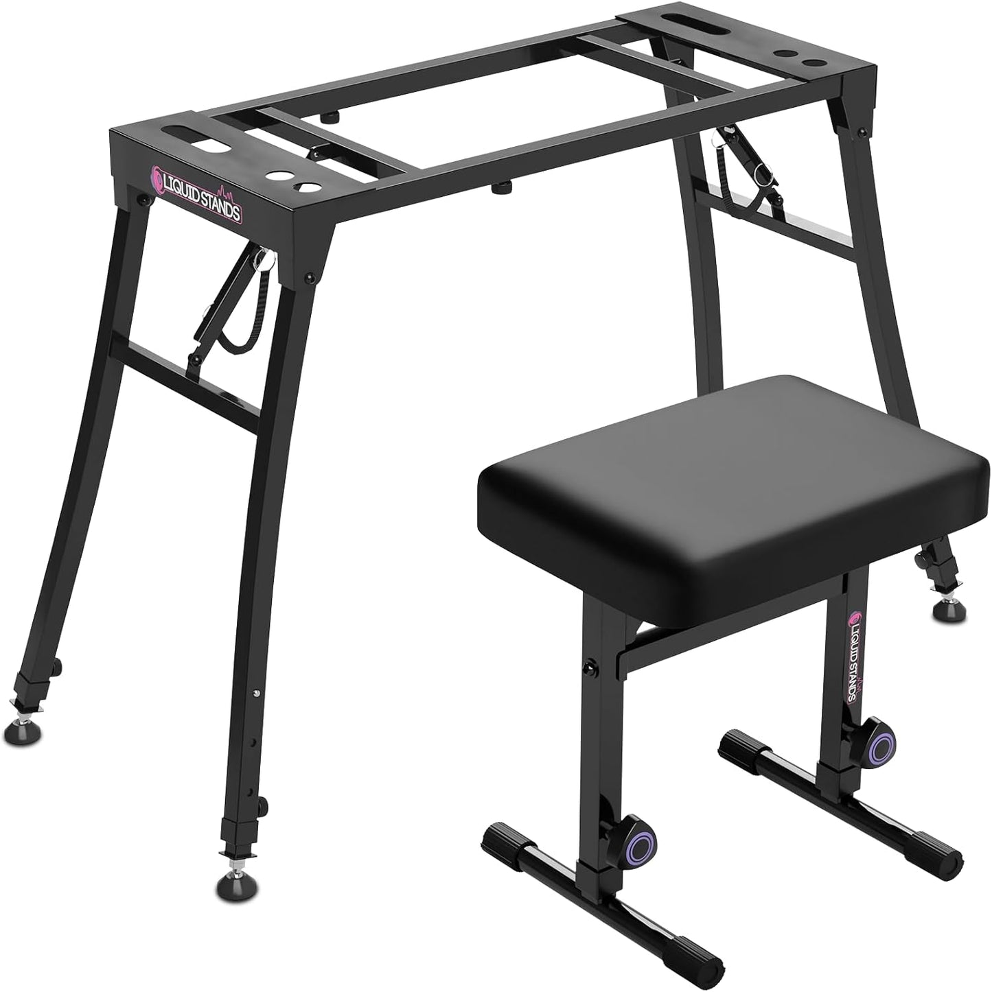 Adjustable Collapsible Piano Keyboard Stand and Bench Stool