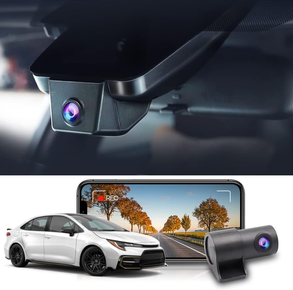 Fitcamx Front 2K and Rear 1080P Dash Cam for Toyota Corolla