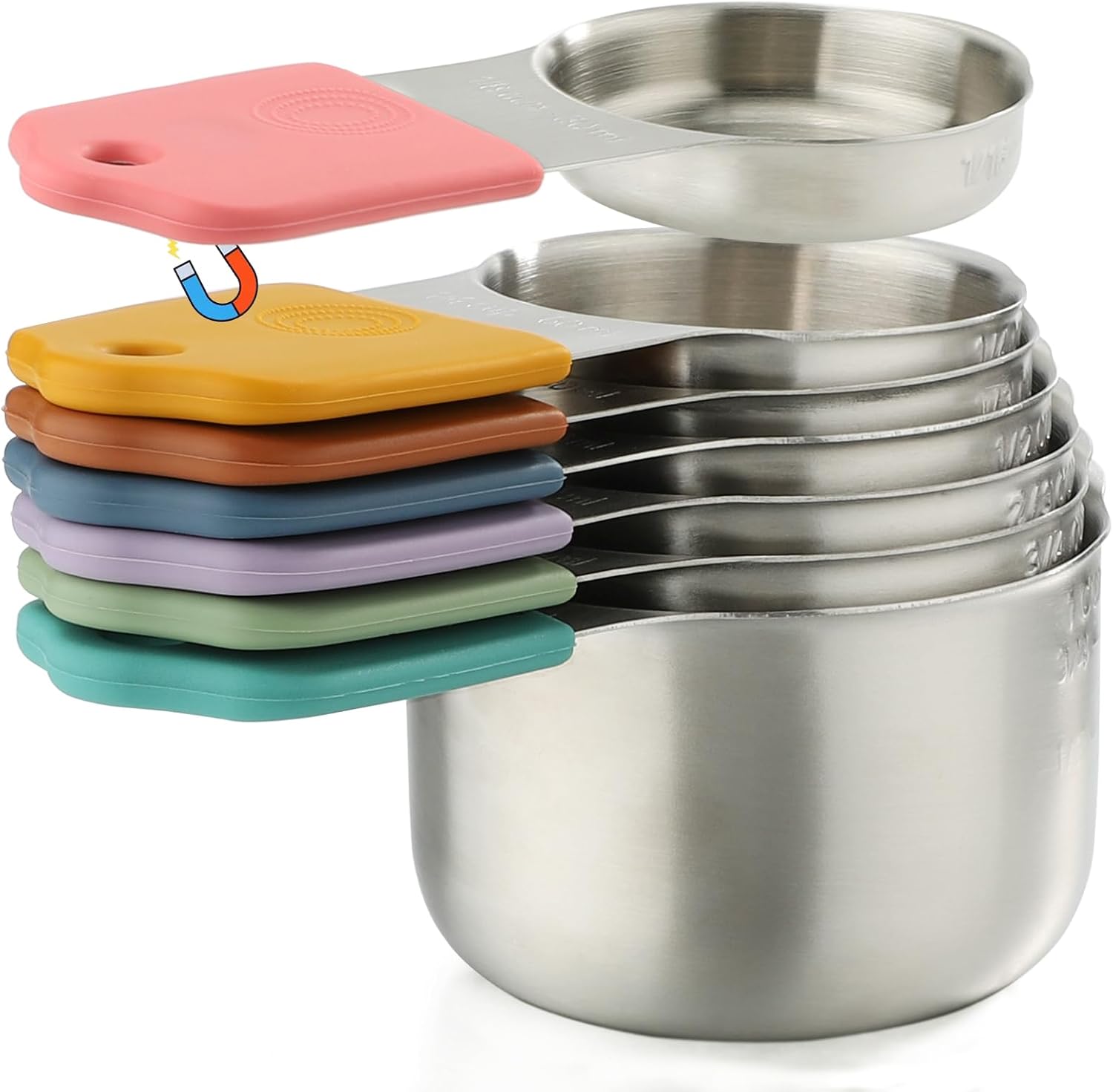 Magnetic Measuring Cups Set of 7 for Accurate Cooking and Baking