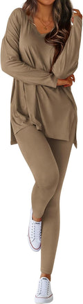Two Piece Sets for Women 2025 V Neck Lounge Set - Comfy Travel Wear