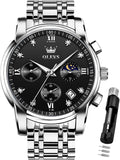 OLEVS Men's Business Dress Watch with Diamond Accent for Luxury Style
