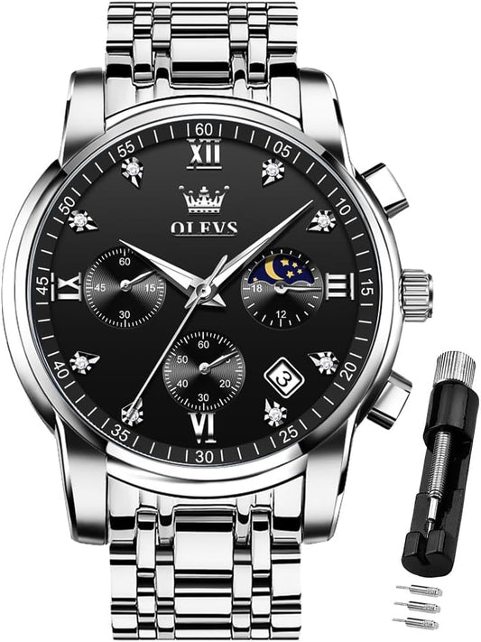 OLEVS Men's Diamond Business Dress Watch: Luxury & Style