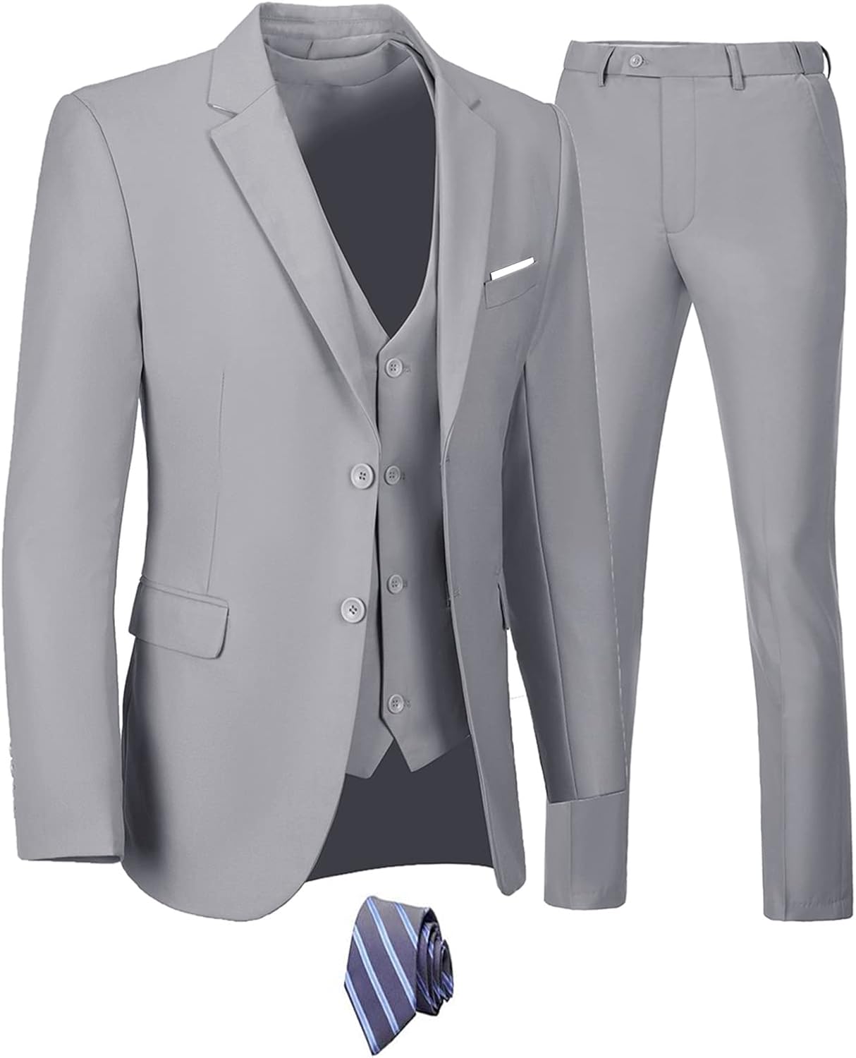 Furuyal Men's 3 Piece Slim Fit Suit Set for Weddings and Business