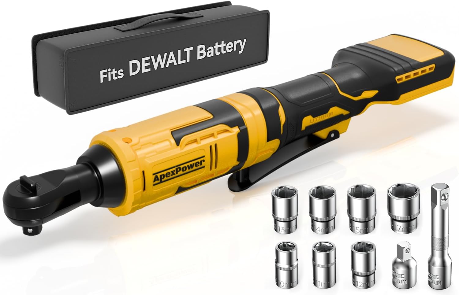 ApexPower 3/8 Inch Cordless Ratchet Wrench with High Torque