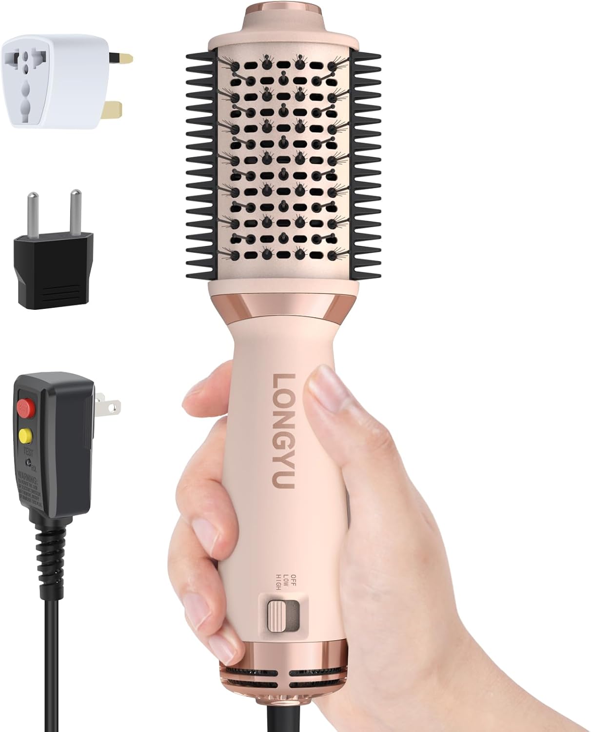 Longyu Travel Dual Voltage Hair Dryer Brush for Effortless Styling