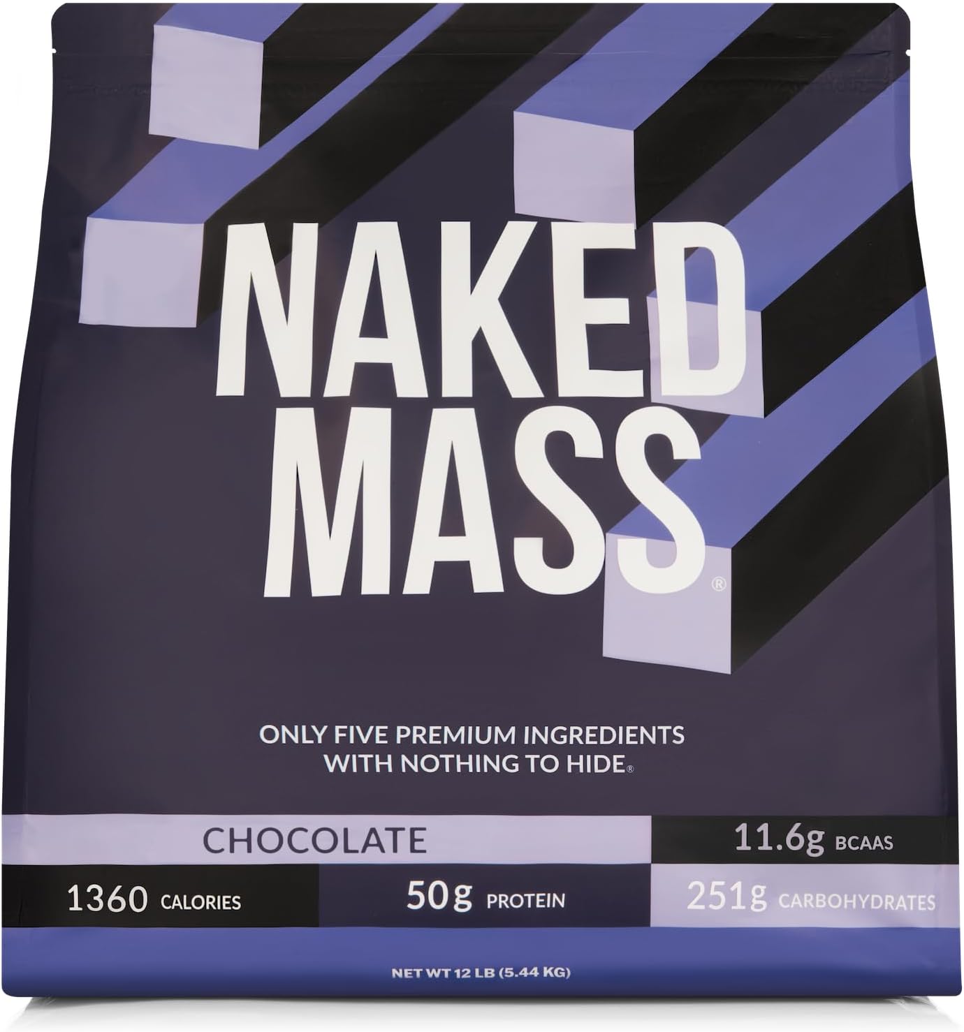 NAKED Chocolate Mass Gainer - All Natural Weight Gainer Protein