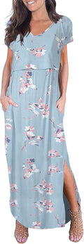 Women's Maternity Nursing Split Long Dress in Stretch Rayon