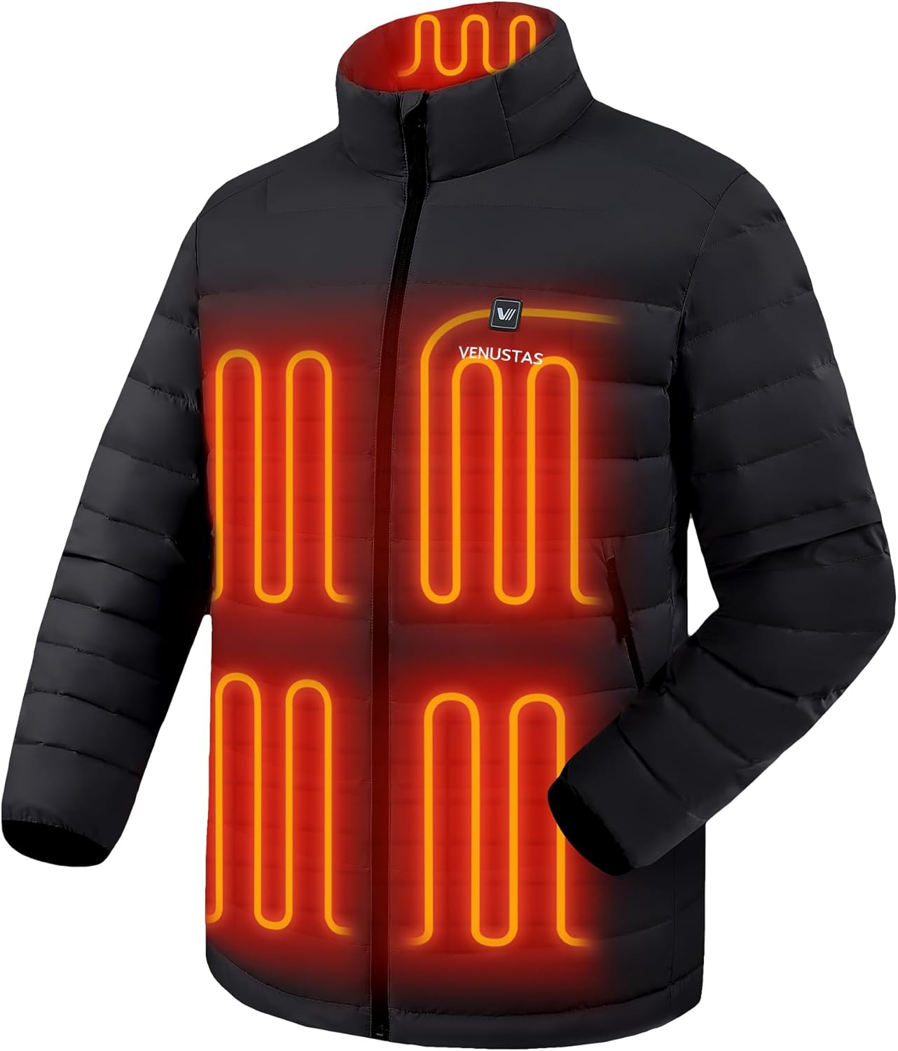 Venustas Men's Recycled Heated Down Jacket for Ultimate Warmth
