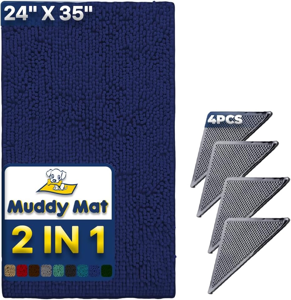 Muddy Mat Absorbent Microfiber Door Mat with Non-Slip Pads