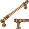 5 in Antique Brass Cabinet Pulls 10 Pack - Vintage Solid Metal Handles