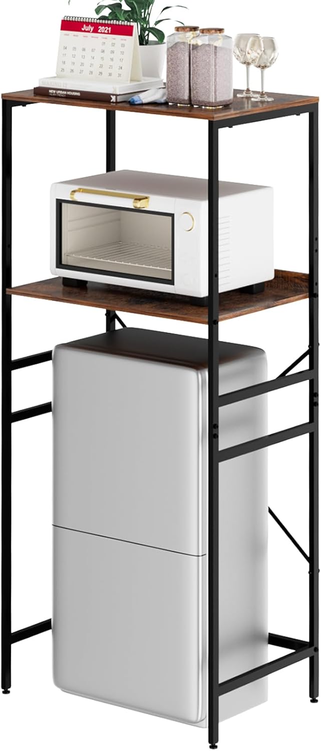 Adjustable Mini Fridge & Microwave Stand - Space-saving Dorm Essential