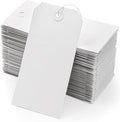 White Tags with Elastic String Attached - 350 Pack Blank Shipping Tags