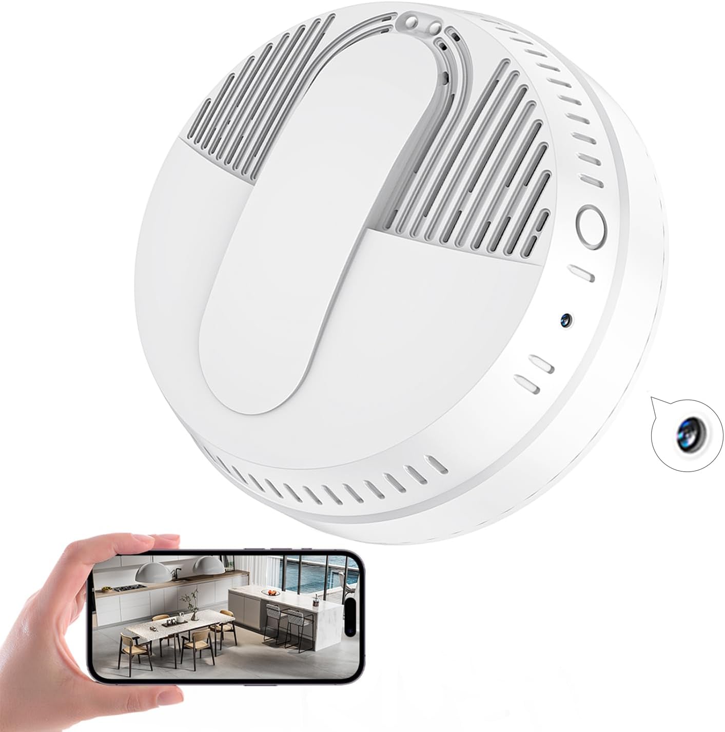 LIZVIE 1080P Smoke Detector Cam, WiFi Night Vision