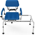 Sliding Shower Chair Tub Transfer Bench with Swivel Seat - Padded