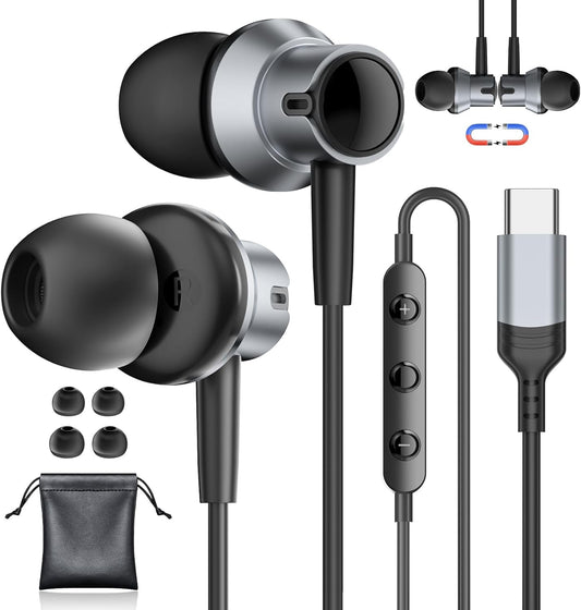 Premium USB C Earbuds for iPhone & Samsung | Noise Cancelling Mic | Gsangoo