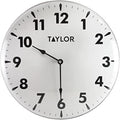 Taylor Indoor Outdoor Metal Wall Clock 18-in - Large Easy-Read Dial