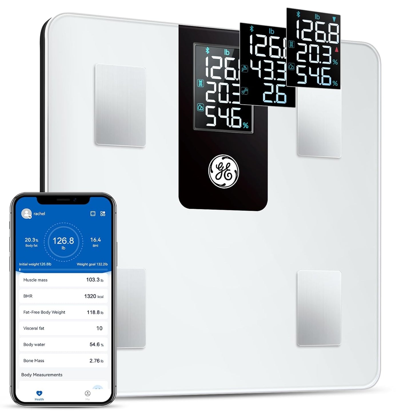 GE Smart Body Fat Scale with BMI and Bluetooth for Accurate Weighing