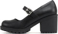 Soda Eviana Women Mary Jane Mid Chunky Heel Pump - Trendy Lug Sole