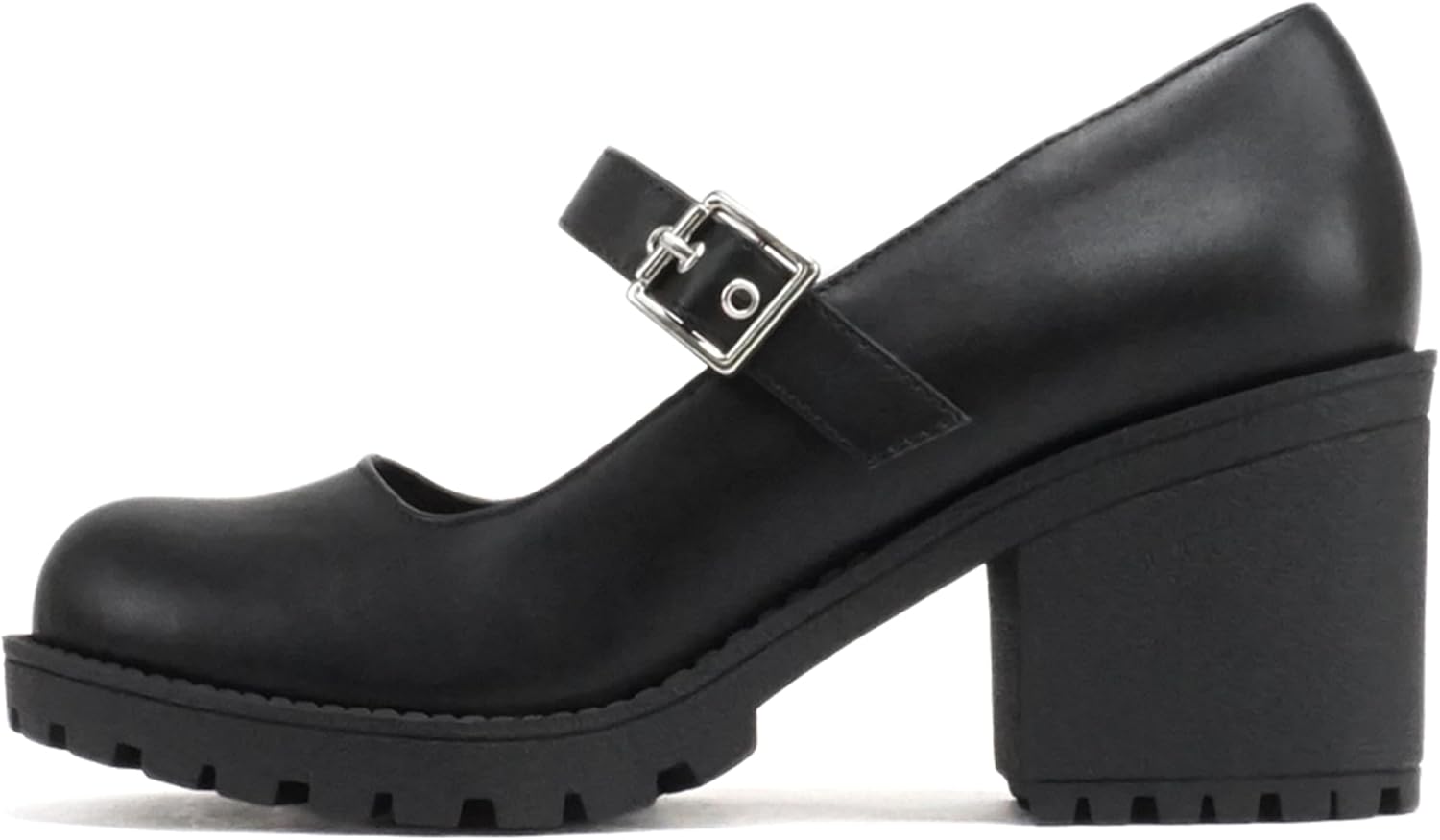 Soda Eviana Women Mary Jane Round Toe Chunky Block Heel Pumps