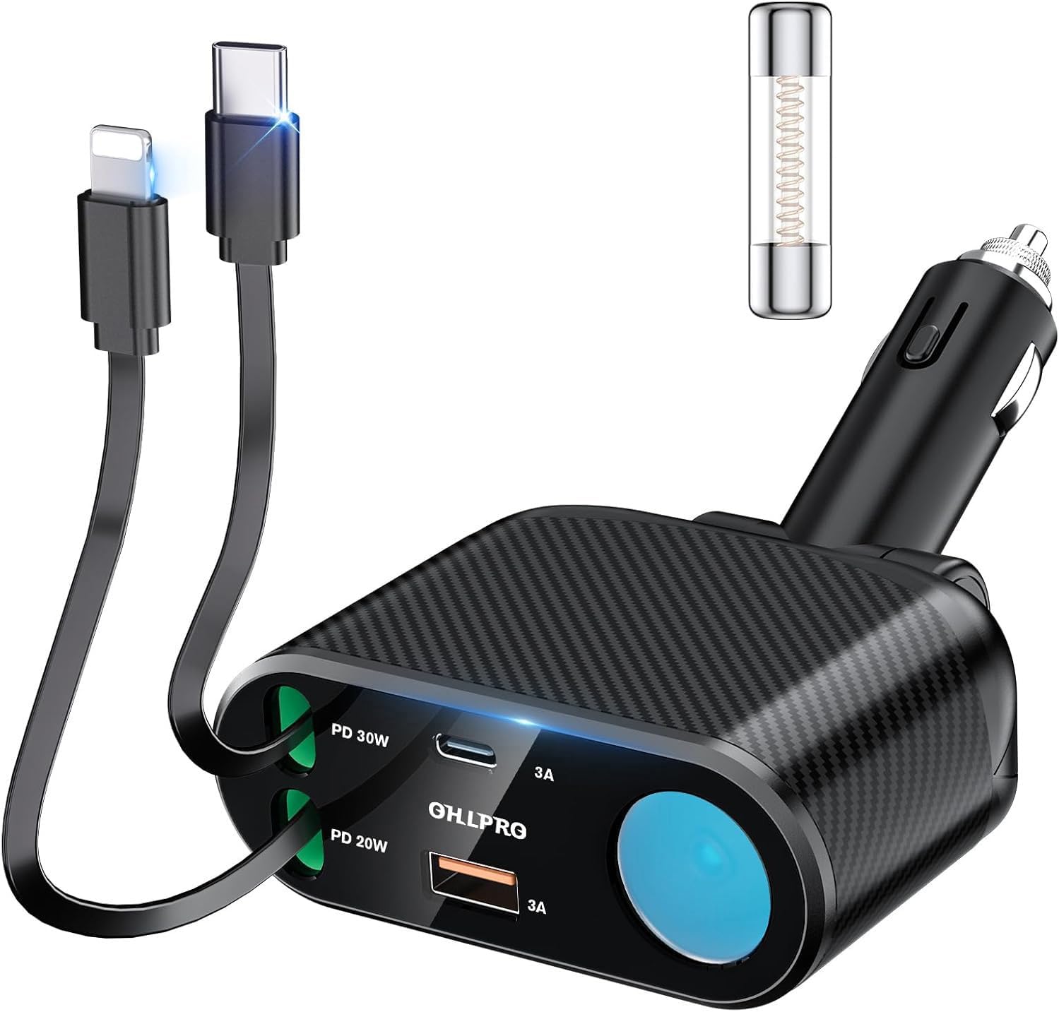 OHLPRO 5-in-1 Car Charger: Fast Charging & Versatile
