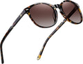 DUCO Polarized Sunglasses for Women Retro Round UV400 - Classic Fit