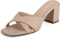 Greatonu Women's Heeled Sandals Square Open Toe Kitten Heels - Dressy